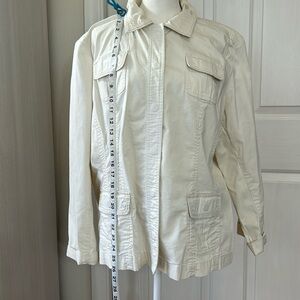 Chico’s Crème Utility Jacket – Size 3 (XL/16)